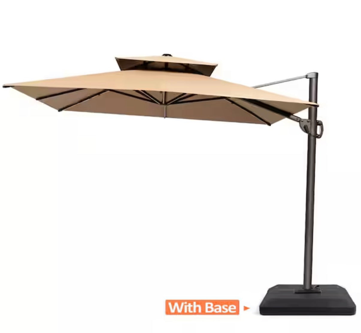11.5 ft. x 9 ft. Double Top 360° Rotation Cantilever Patio Umbrella