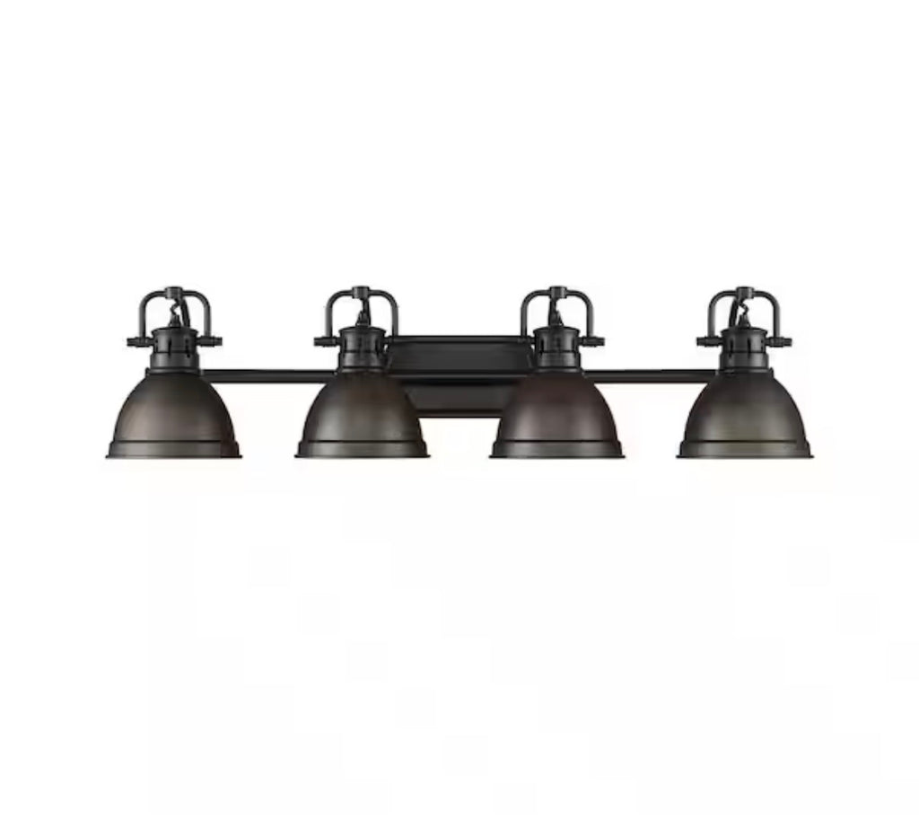 Duncan 33.5 in. 4-Light Vanity Light with Bronze Shade