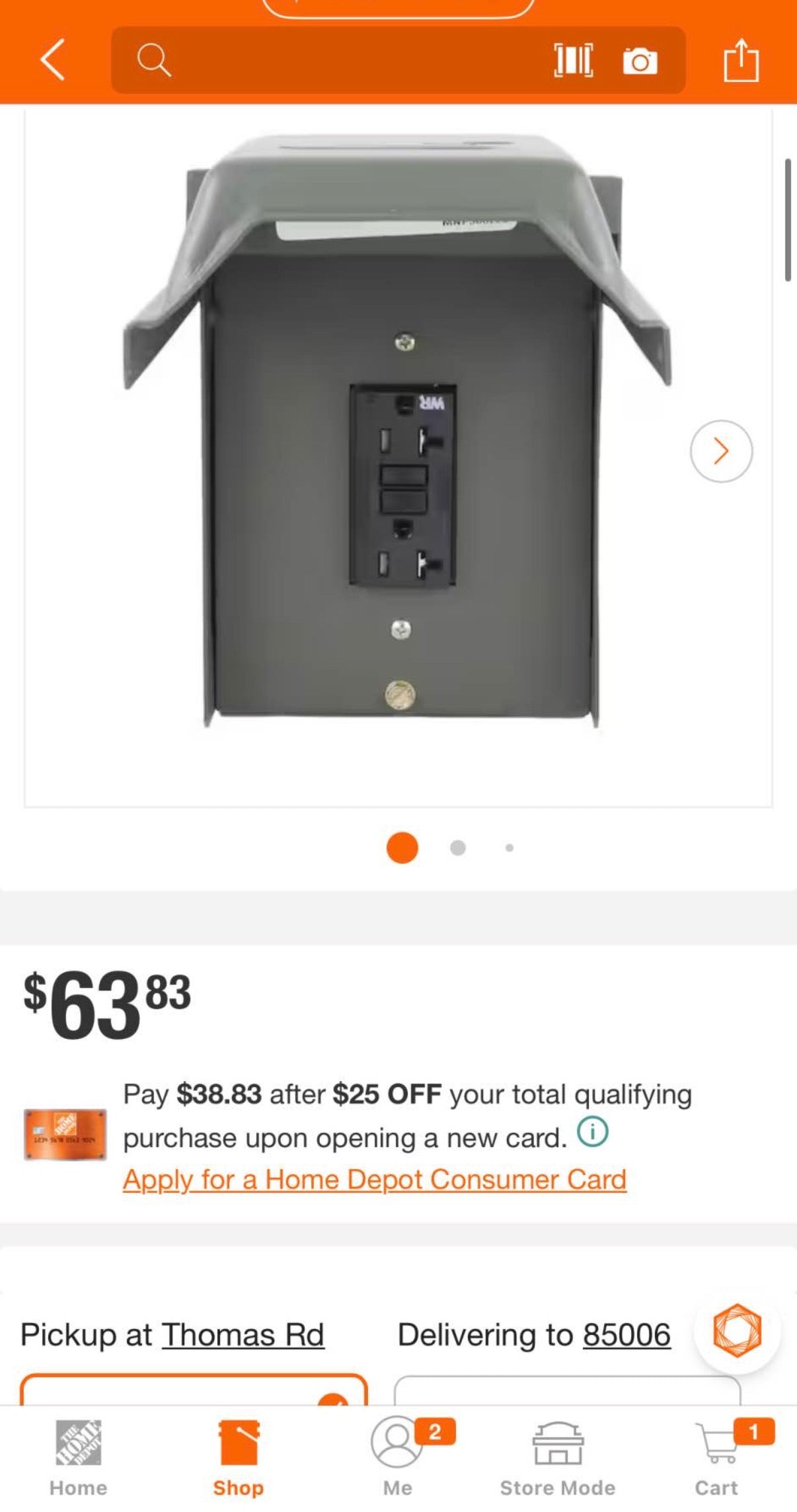 20 Amp Backyard Outlet with GFI Receptacle