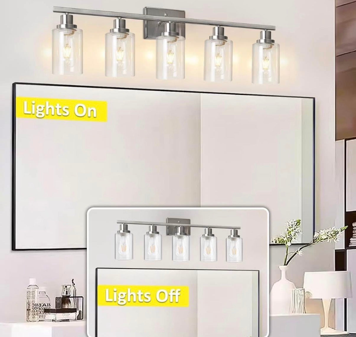 Ascher 5 Light Bathroom Vanity Light