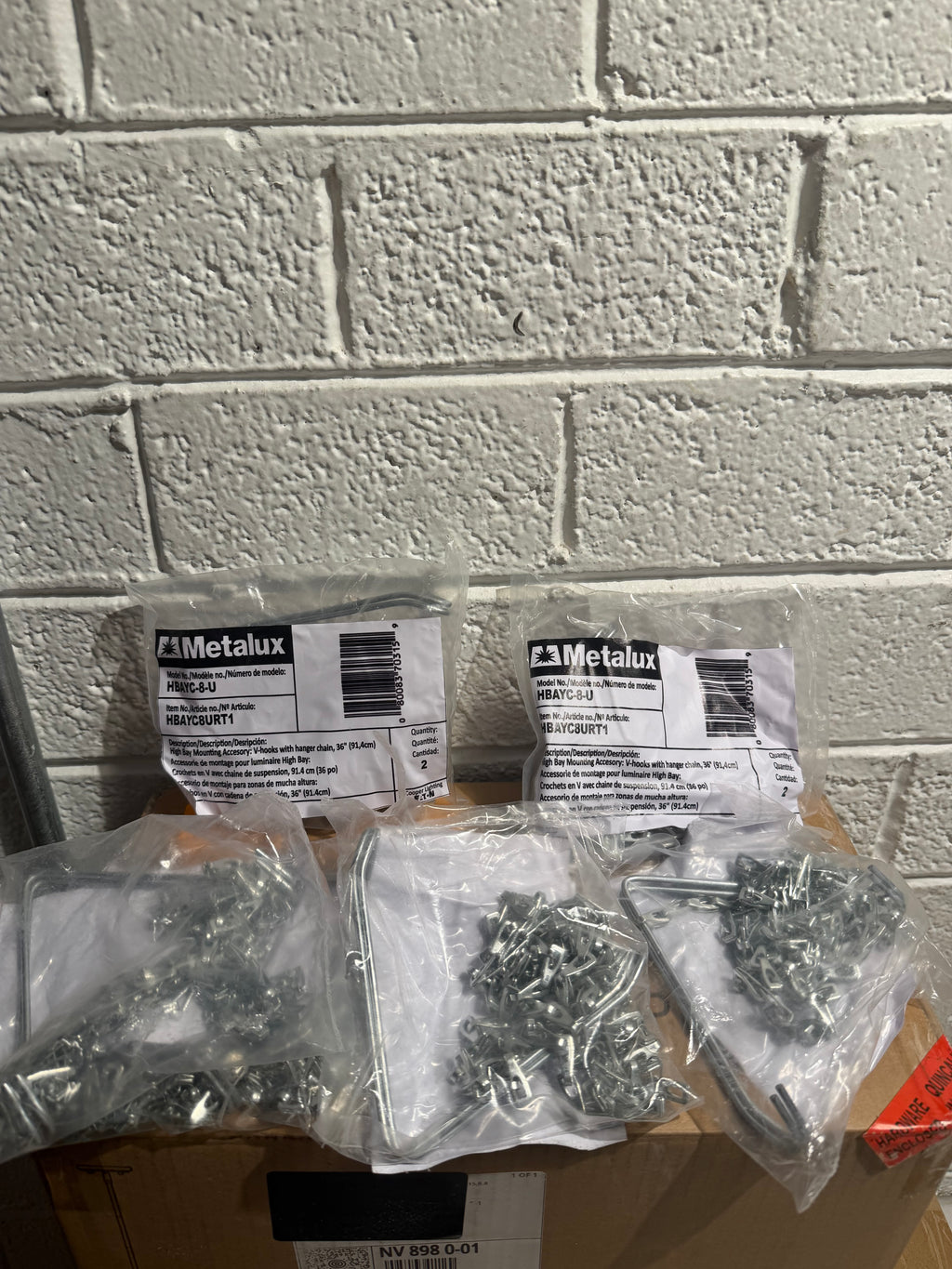 3 ft. White Hook-Style V-Hangers Chain and S-Hook (6 packs)