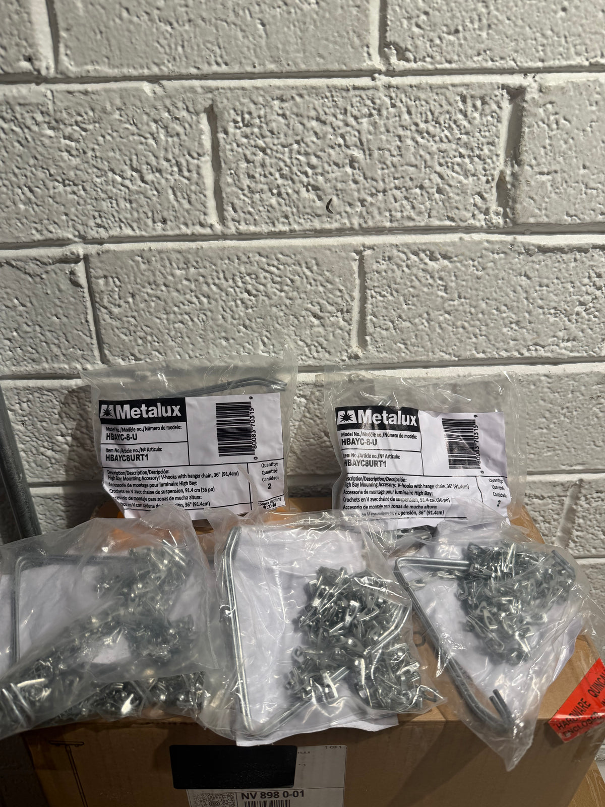 3 ft. White Hook-Style V-Hangers Chain and S-Hook (6 packs)