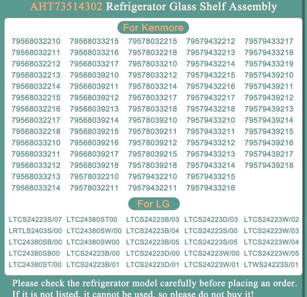 Refrigerator Glass Shelf Assembly Compatible with Kenmore