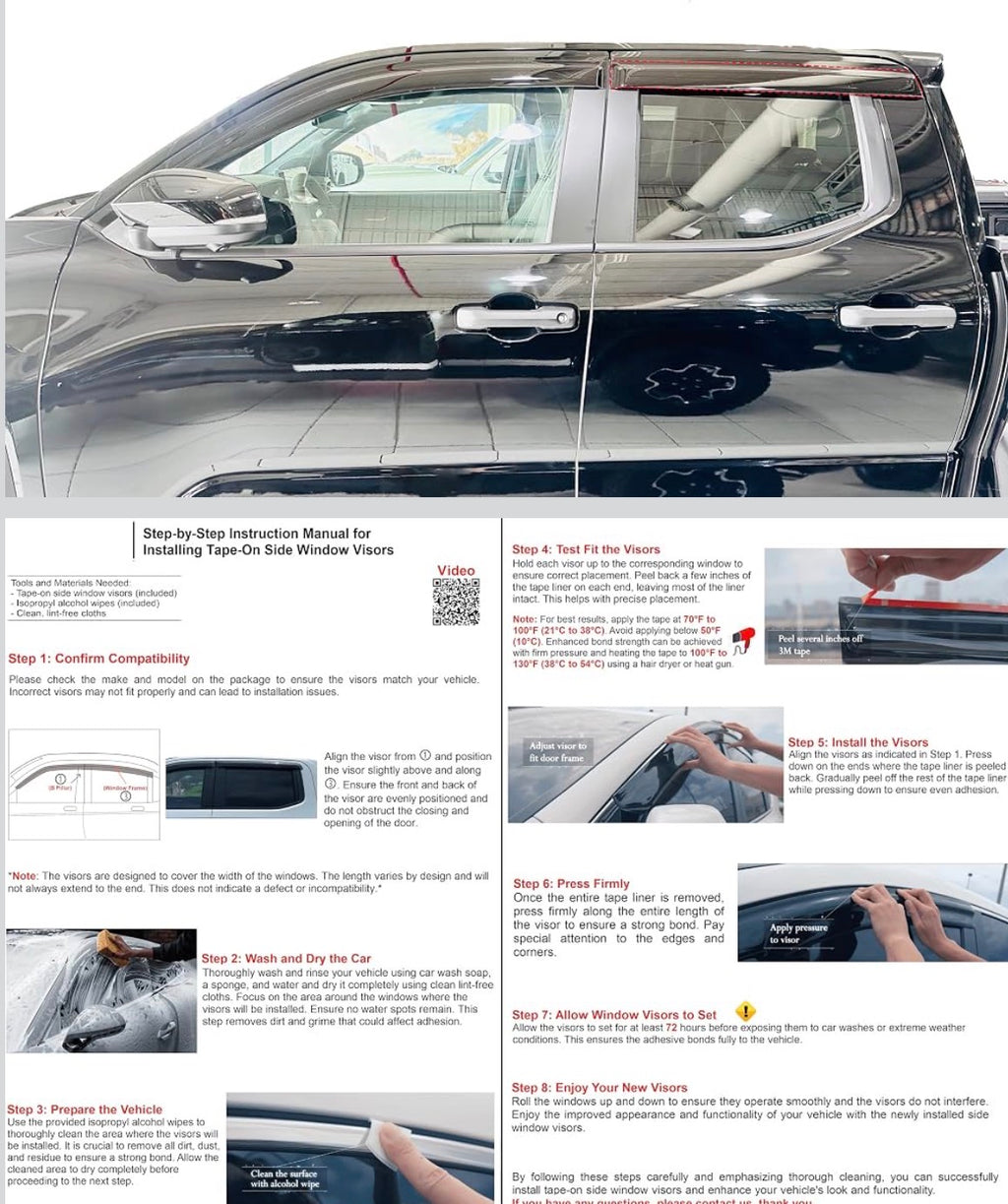 2024 2025  Window Visor Deflectors for Toyota Tacoma