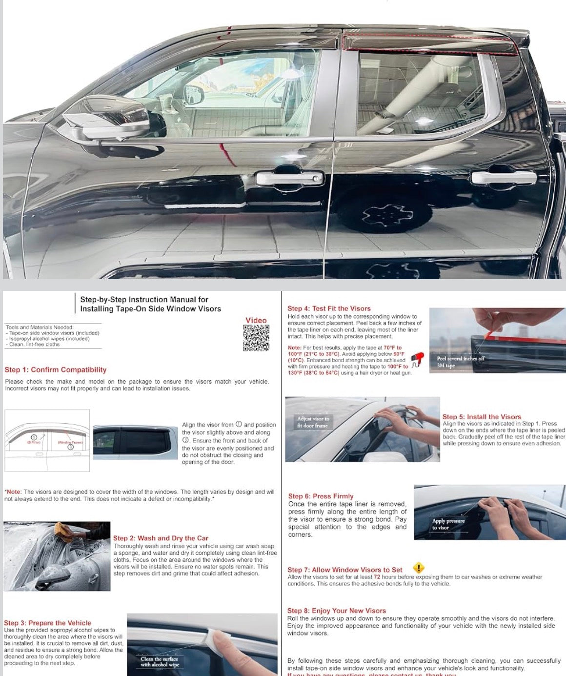2024 2025  Window Visor Deflectors for Toyota Tacoma