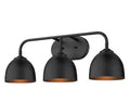 Zoey 8 in. 3-Light Matte Black Vanity Light