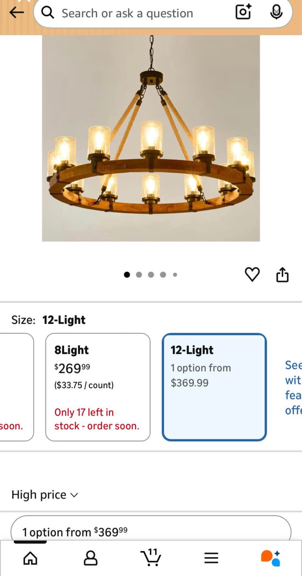 Rustic 12 Light Wagon Wheel Chandelier