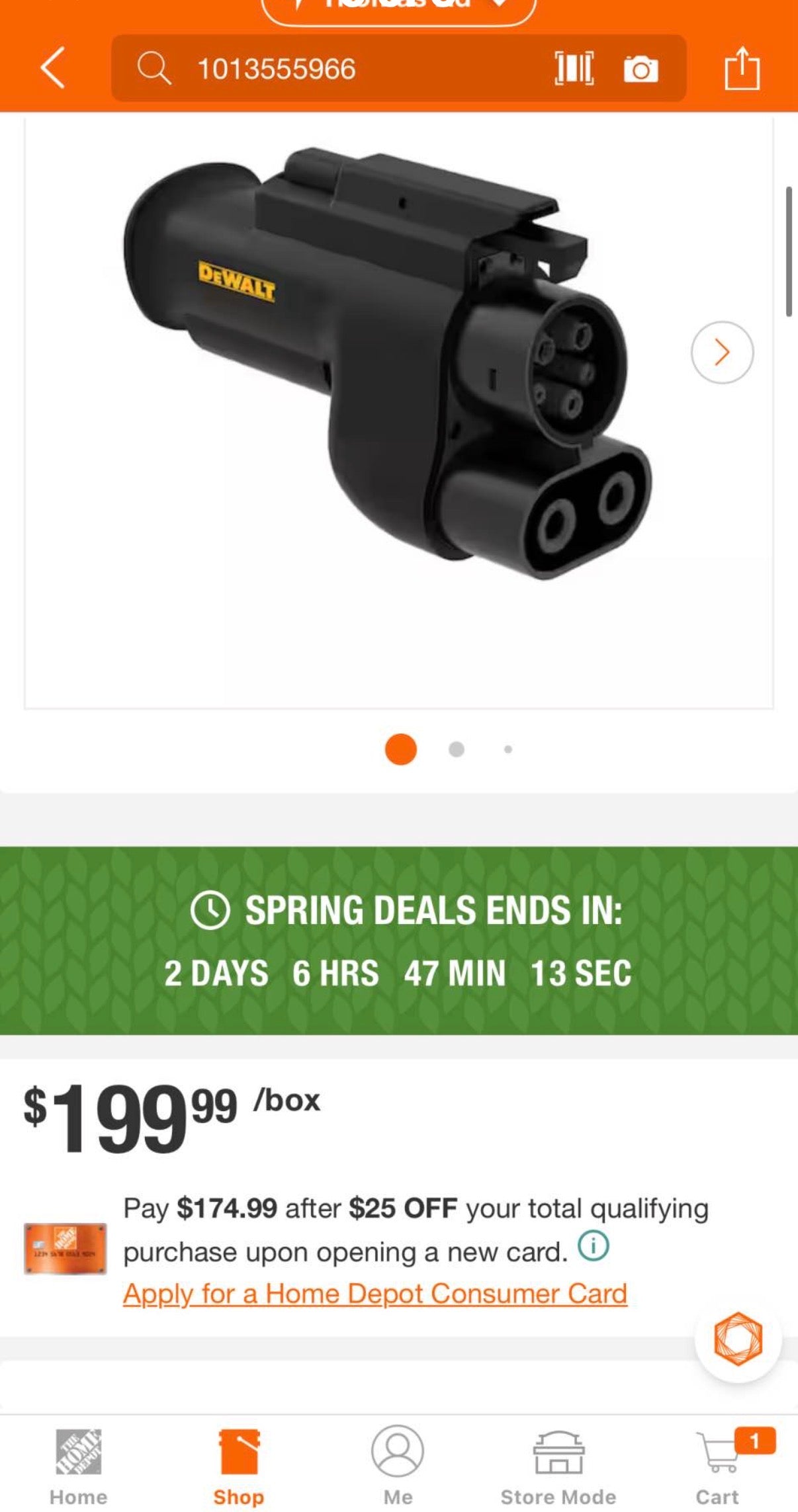 DEWALT NACS to CCS1 Fast EV Charging Adapter