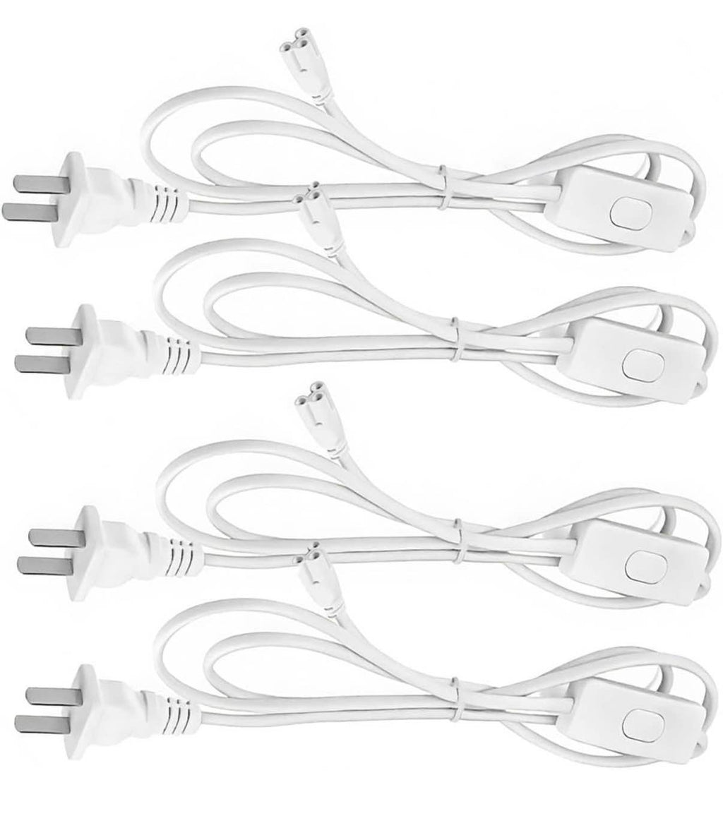 T5 T8 LED Light Plug Extension Cord  with linkable cord pack of 4