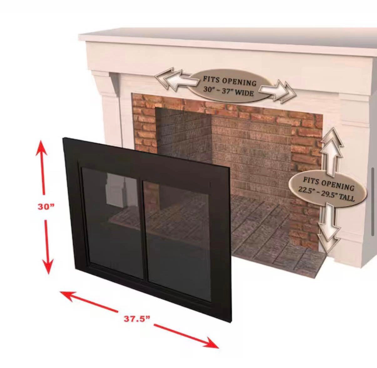 Alpine Small Glass Fireplace Doors