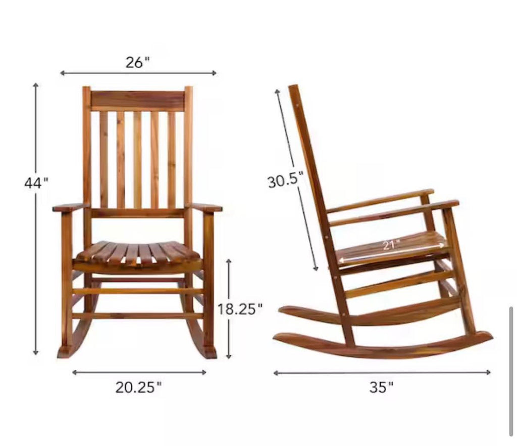 44"H Oak Porch Rocking Chair