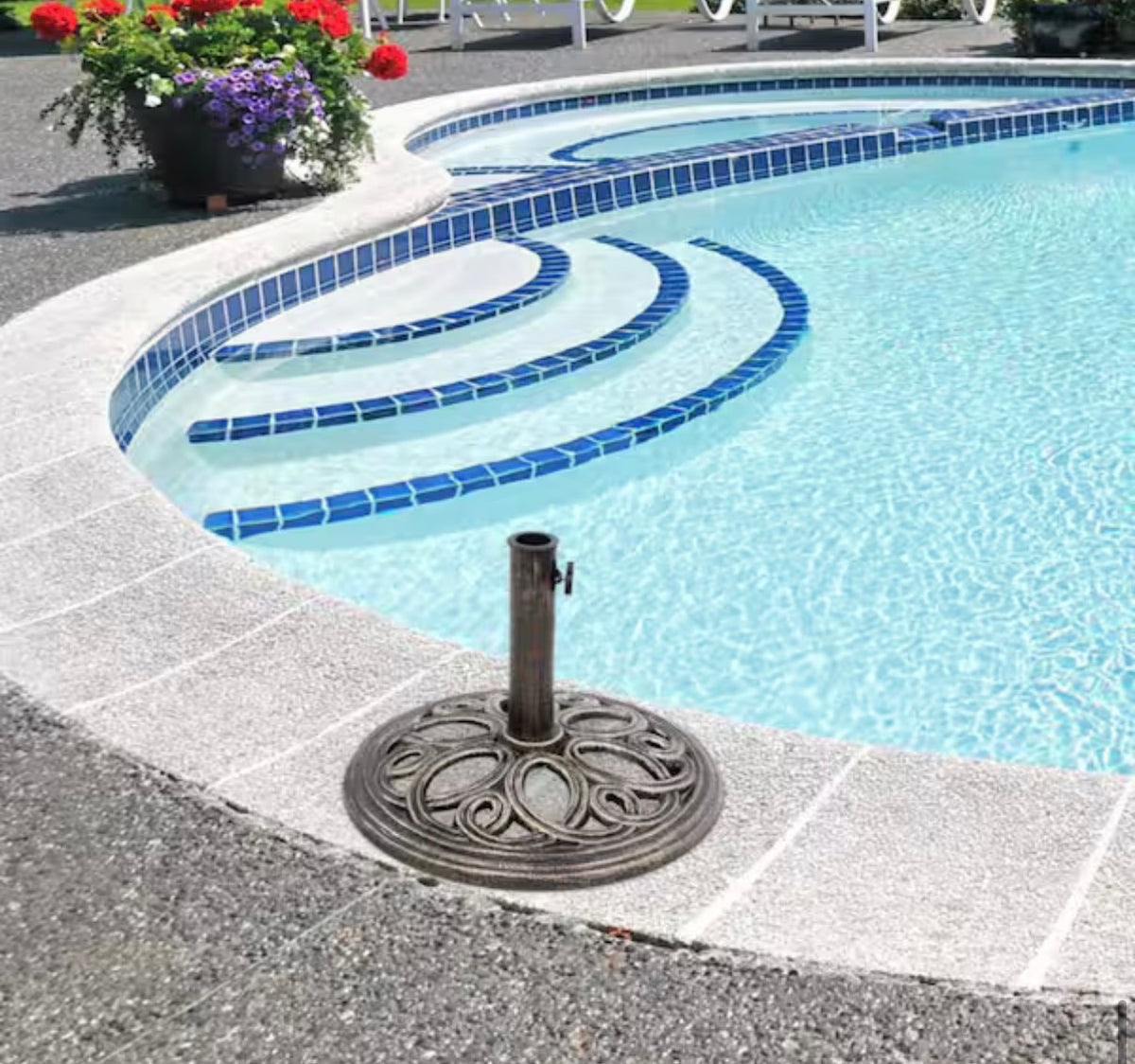 Cast Iron Round Patio Umbrella Base
