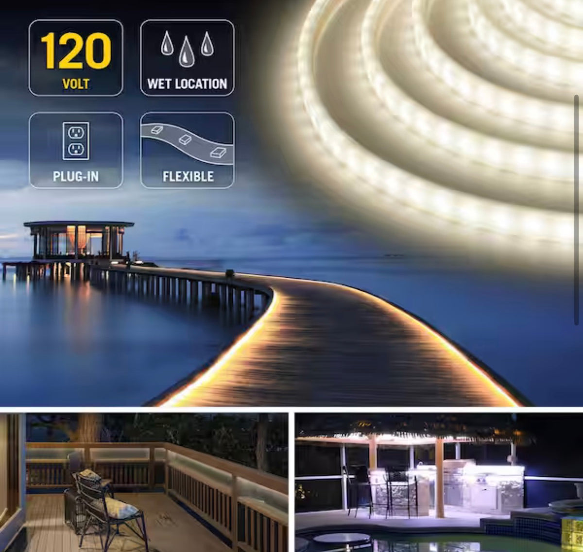 120-Volt Outdoor LED Strip Light Kit