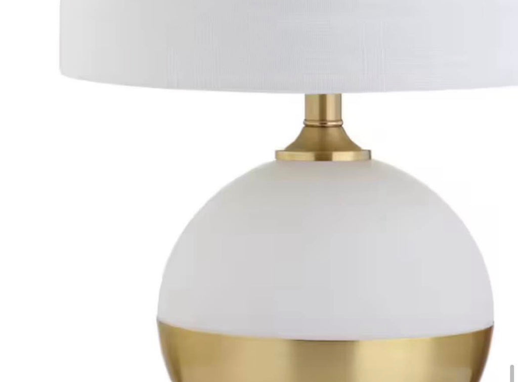 Carr 23.5 in. H White/Brass Ceramic/Metal Table Lamp.