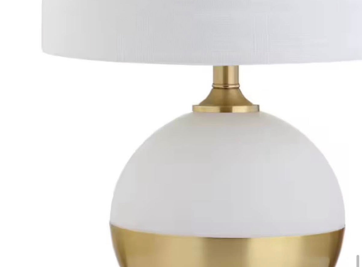 Carr 23.5 in. H White/Brass Ceramic/Metal Table Lamp.