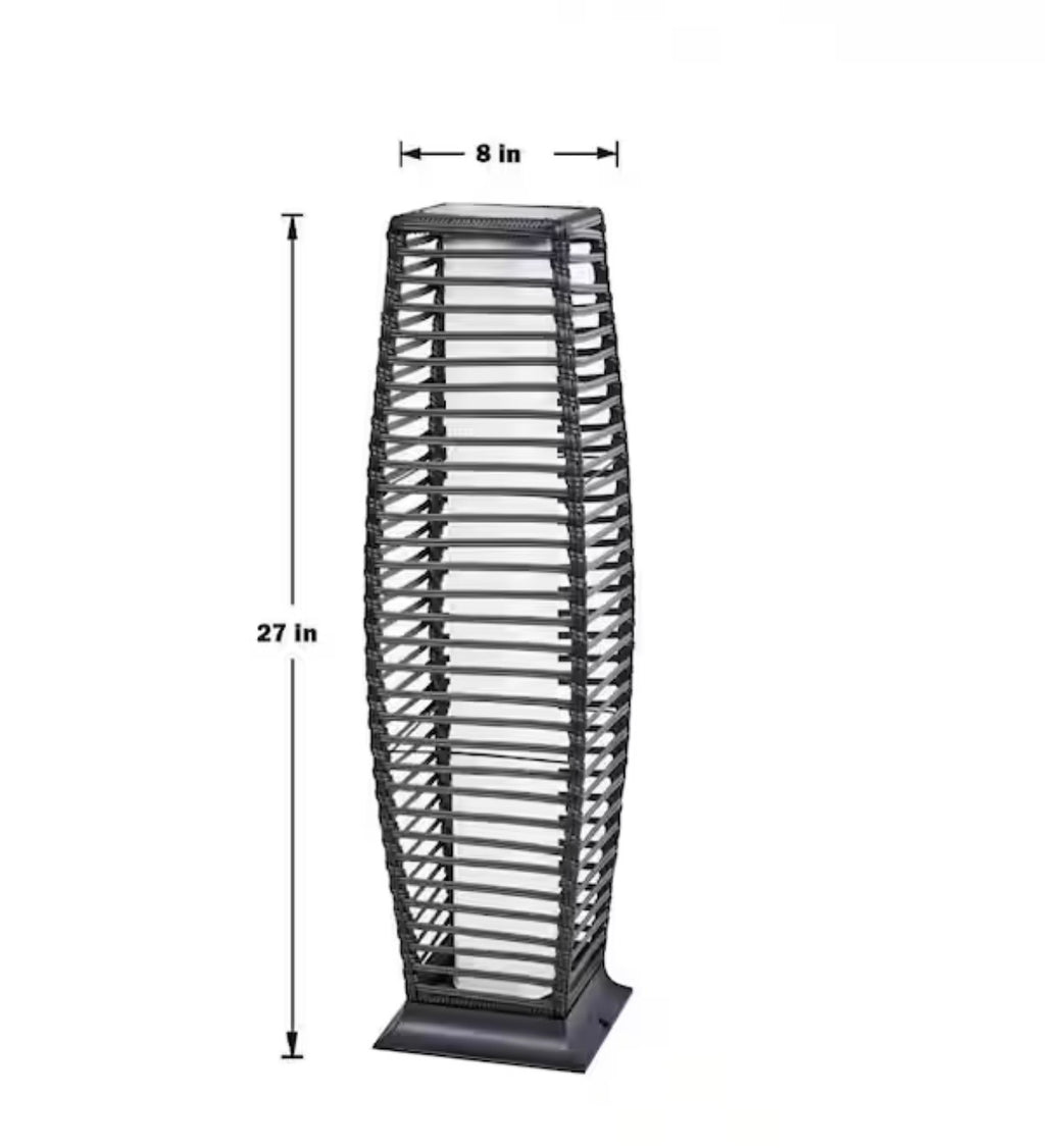 Solar LED Outdoor Floor Lamp with Rattan Texture