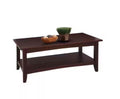 Shaker 42 in. Espresso Rectangle Wood Top Coffee Table with Shelf
