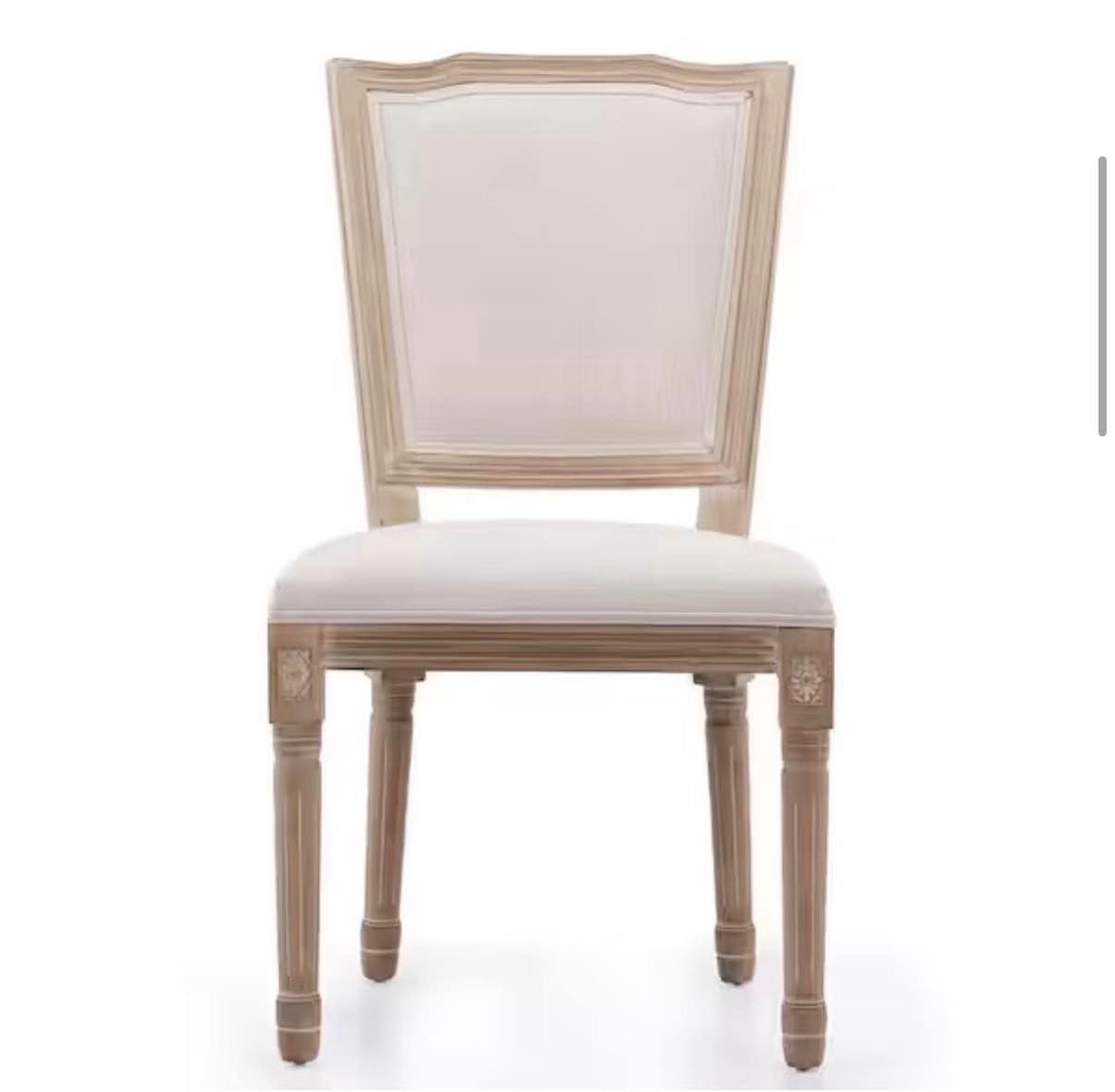French Side Chairs (Set of 2) with Carved Wood Legs