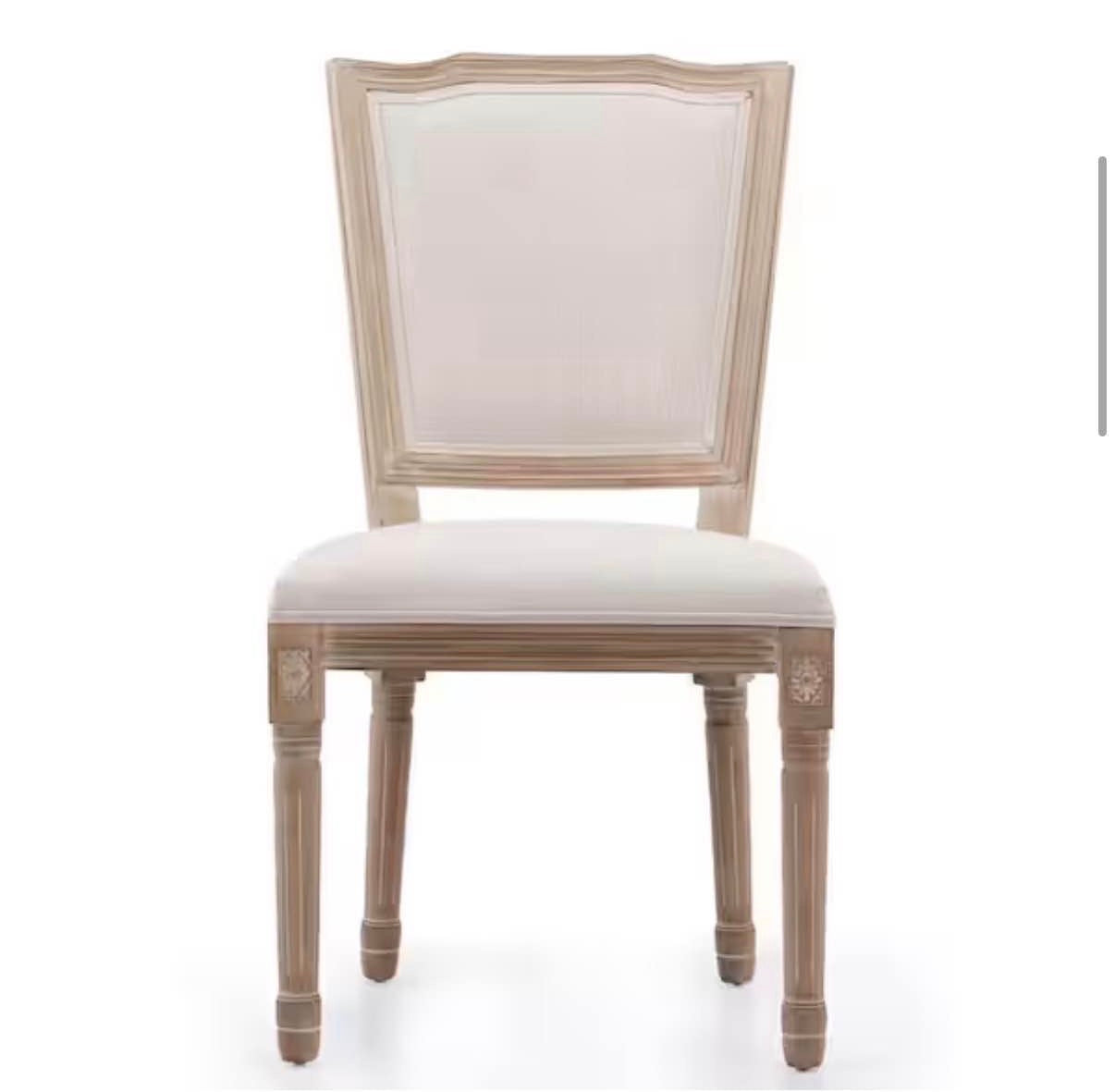 French Side Chairs (Set of 2) with Carved Wood Legs