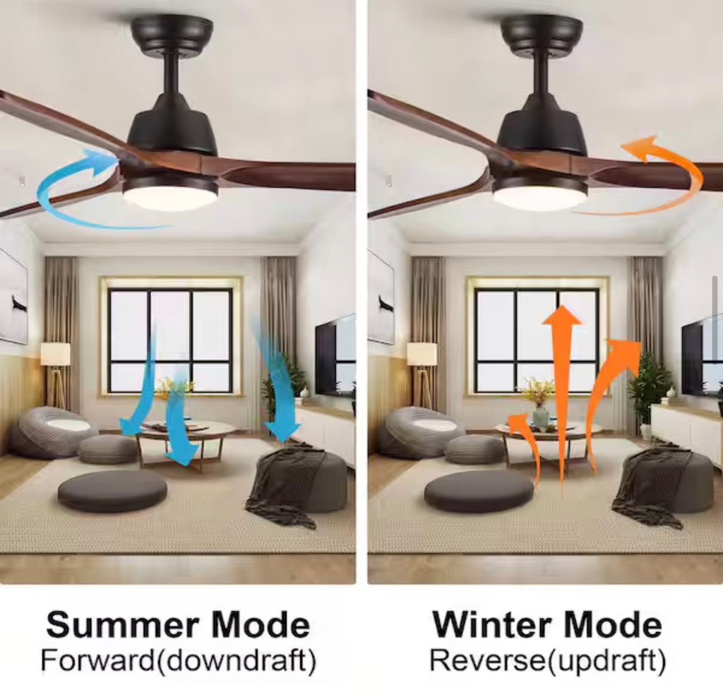 52 in. Solid Wood Blades ceiling fan
