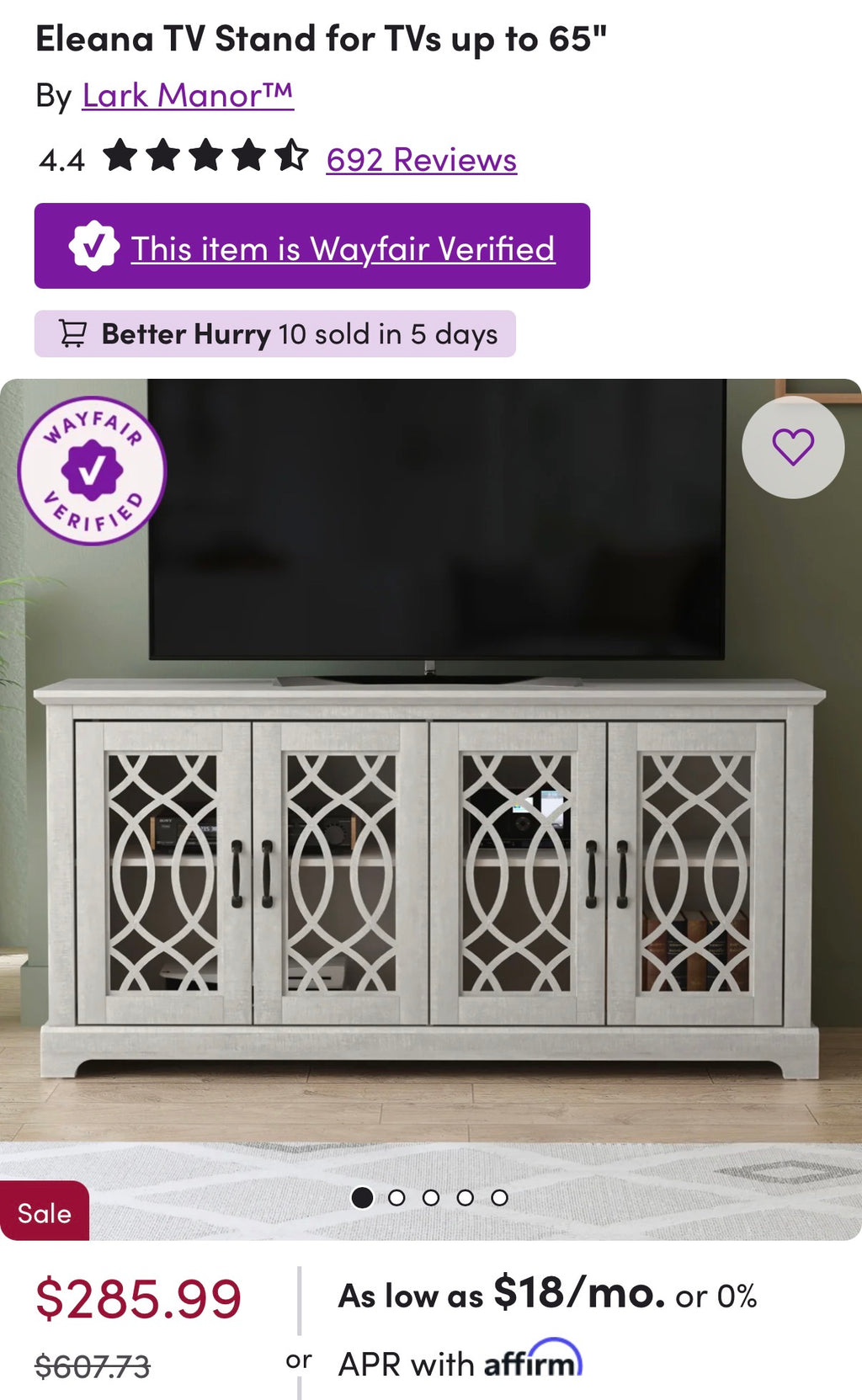 Eleana TV Stand for TVs up to 65"