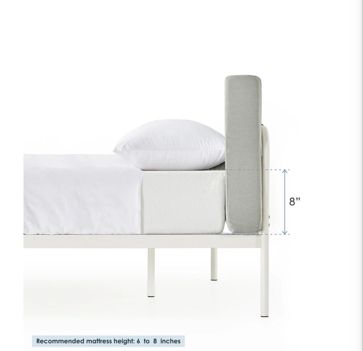 Full Size Metal Platform Bed in the Sky Gray color