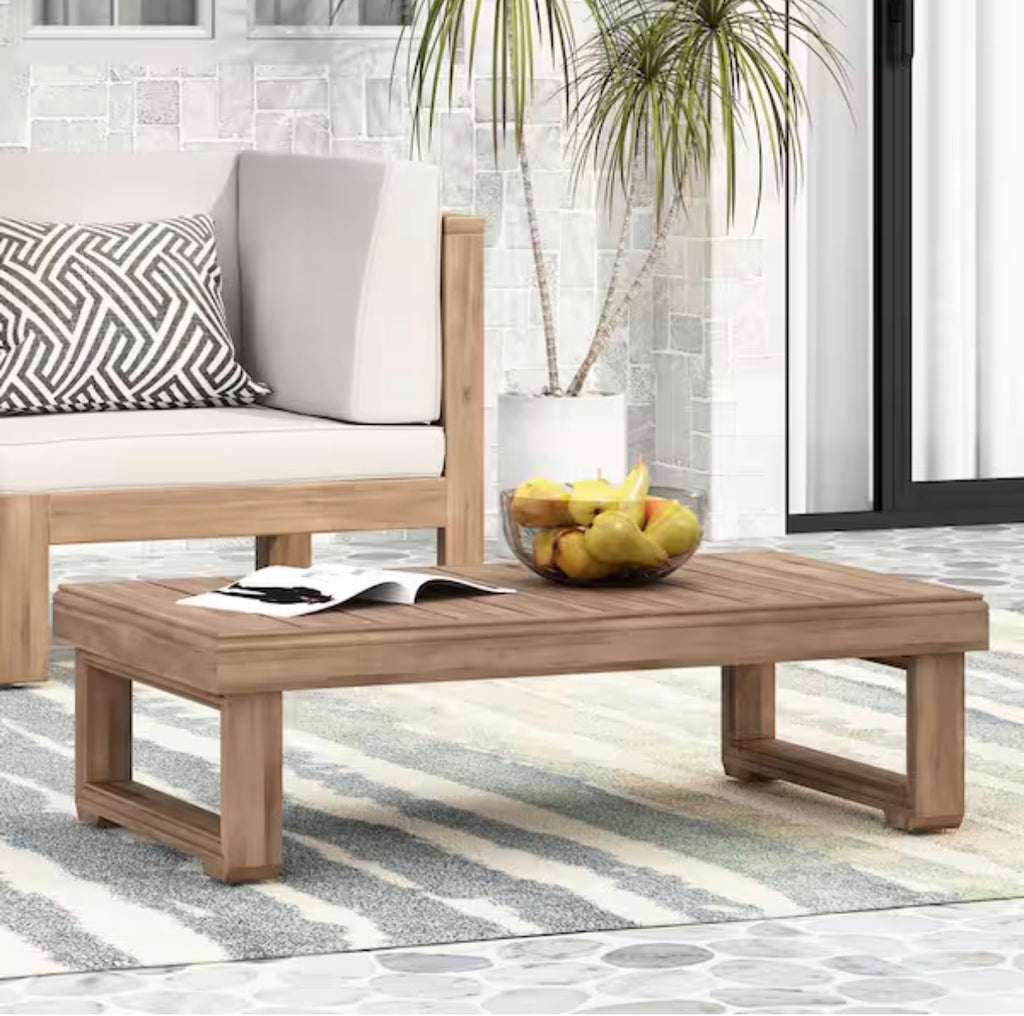 Kashton Brown Wash Outdoor Patio Coffee Table
