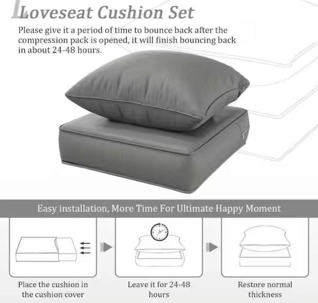 24 in. x 24 in. x 5 in. Outdoor chair cushions in light grey