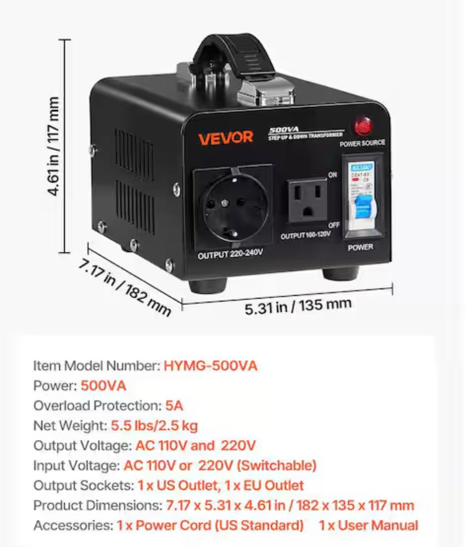 Heavy Duty Step Up/Down Power Transformer Converter