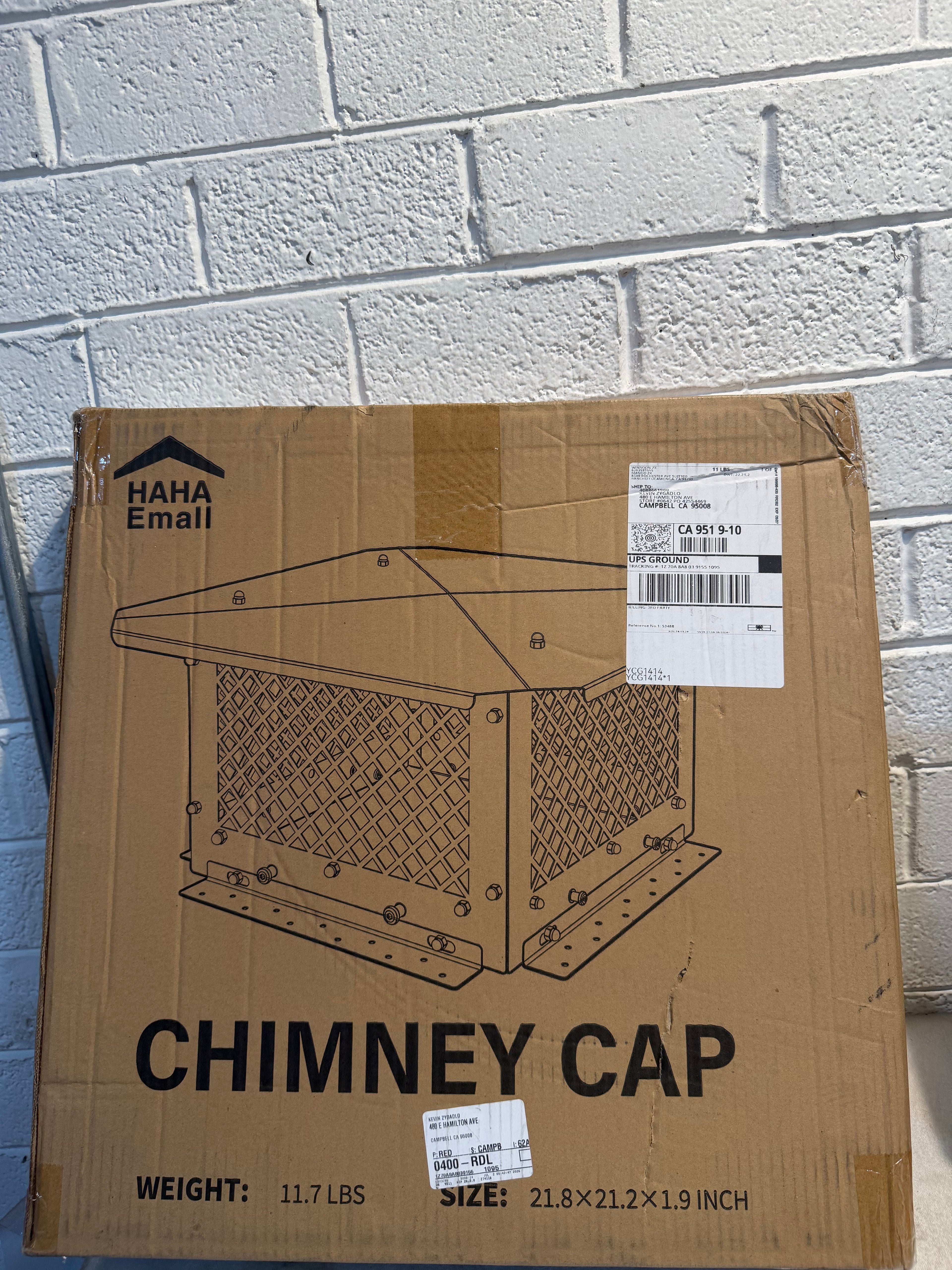 14 in. x 14 in. Galvanized Steel Fireplace Chimney Cap