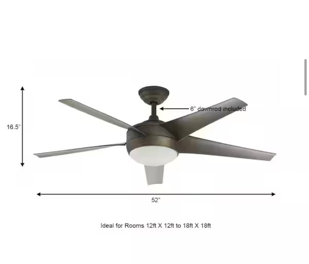 Windward IV 52 in. Indoor Ceiling Fan with Dimmable Light Kit