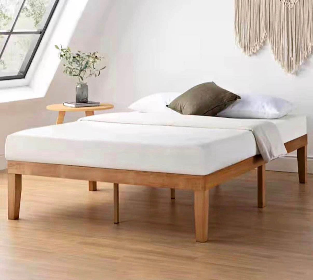Naturalista Classic Brown Natural Pine Solid Wood Frame Queen Platform Bed