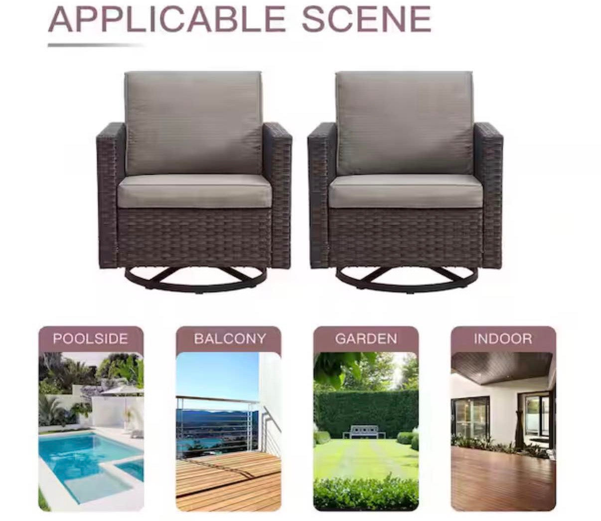 Patio Brown Wicker Outdoor Rocking Swivel Chair