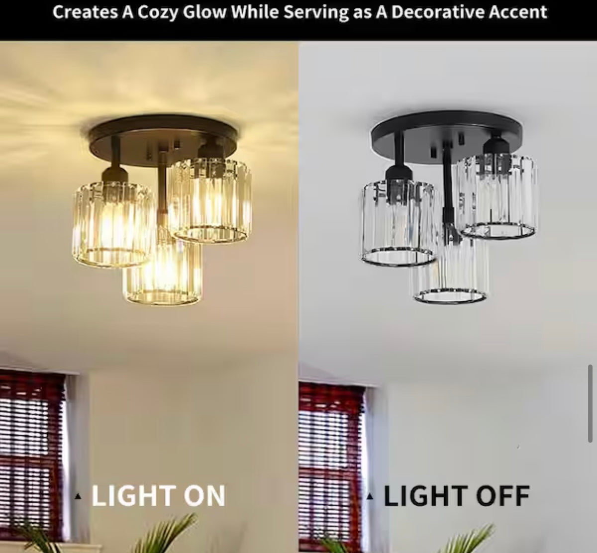 Modern Flush Mount crystal Chandelier