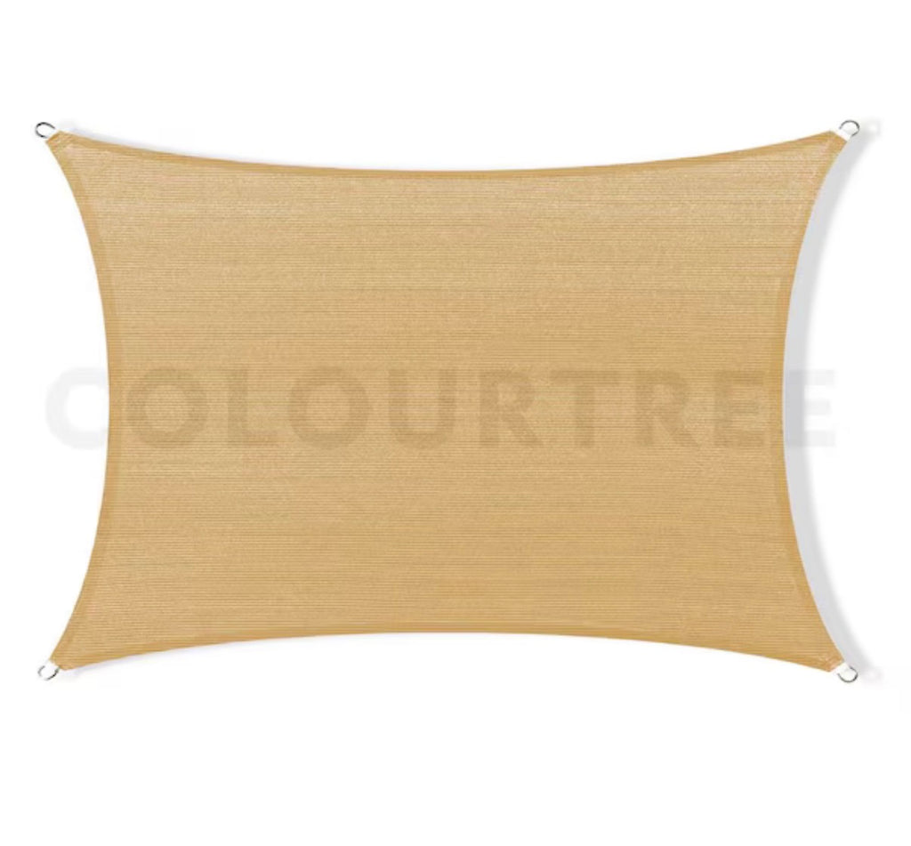 8 ft. x 10 ft. Sand Beige Rectangle Sun Shade Sail Screen Canopy