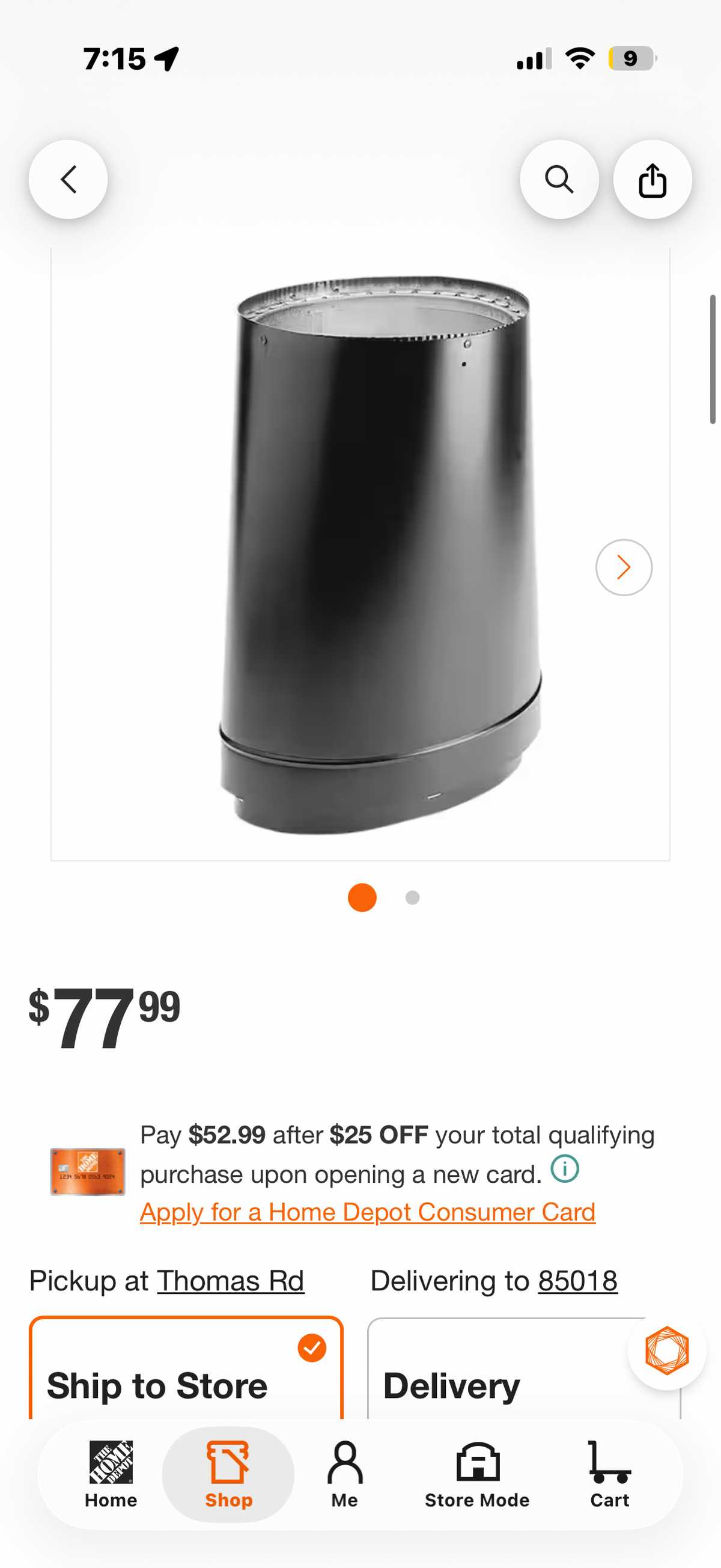 Double Wall Stove Pipe 6in. Diameter Oval-To-Round Adapter