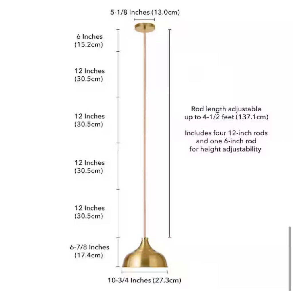 Mackenzie 1-Light Brass Metal Pendant