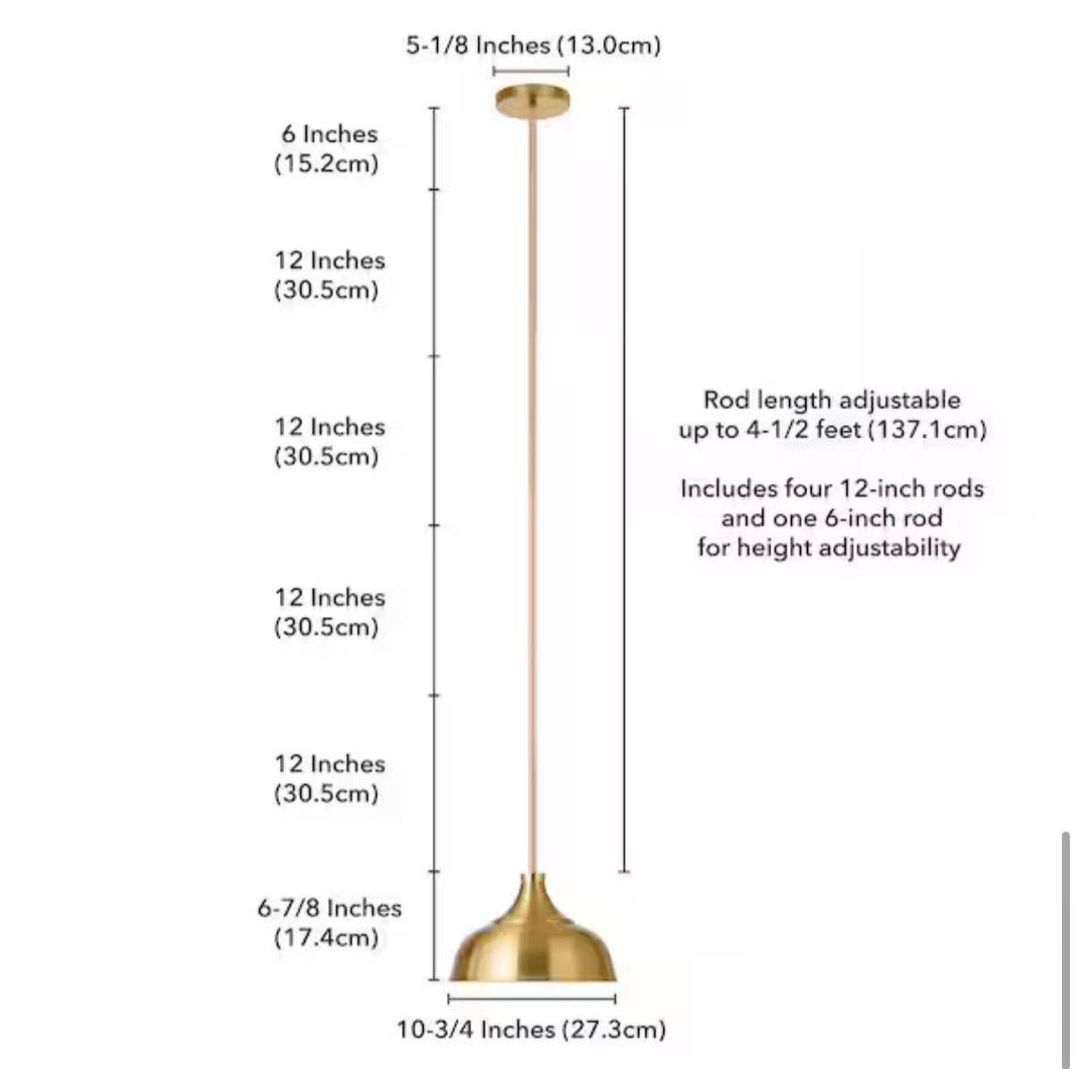 Mackenzie 1-Light Brass Metal Pendant