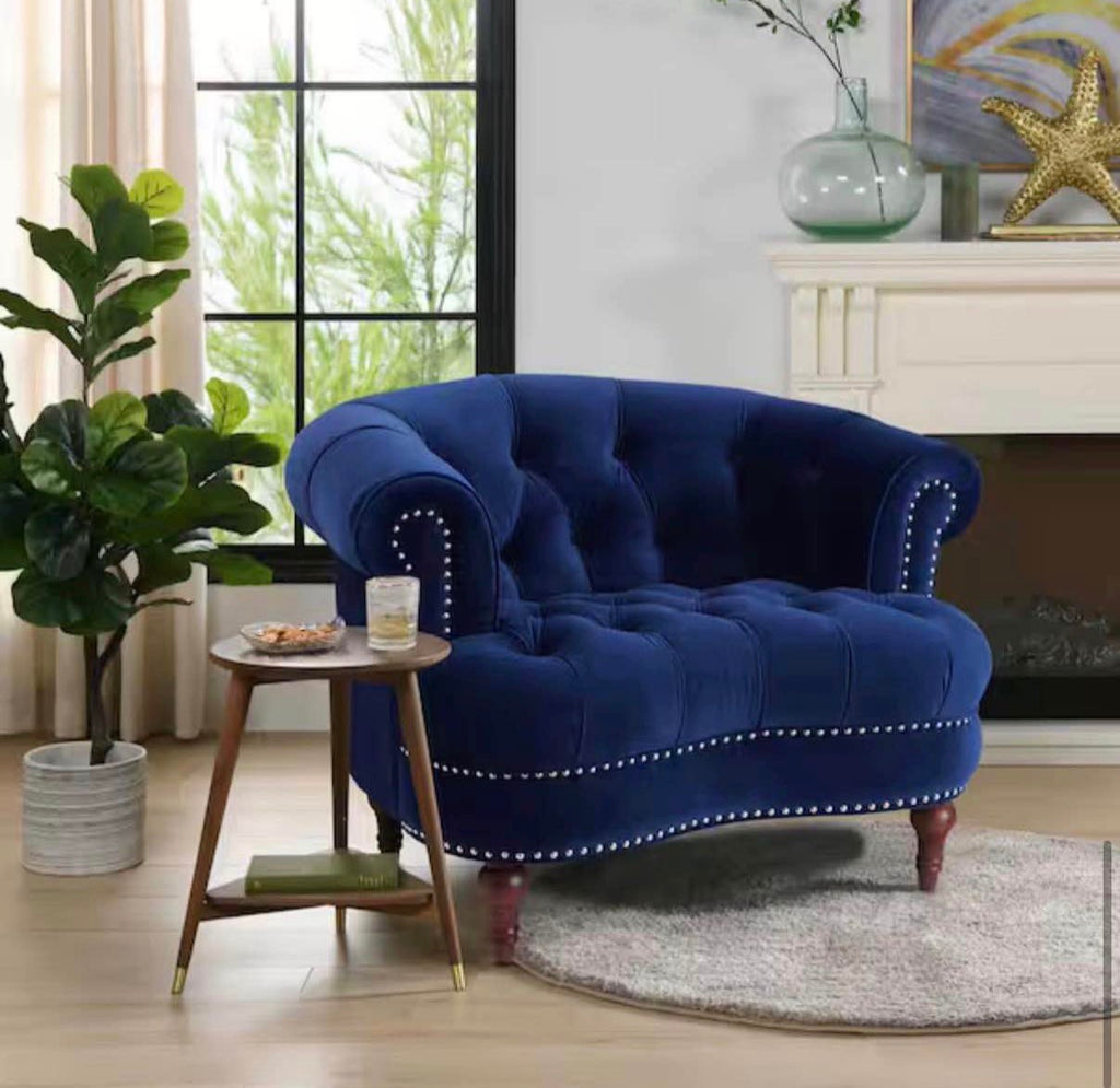 Jennifer Taylor La Rosa Navy Blue Accent Arm Chair