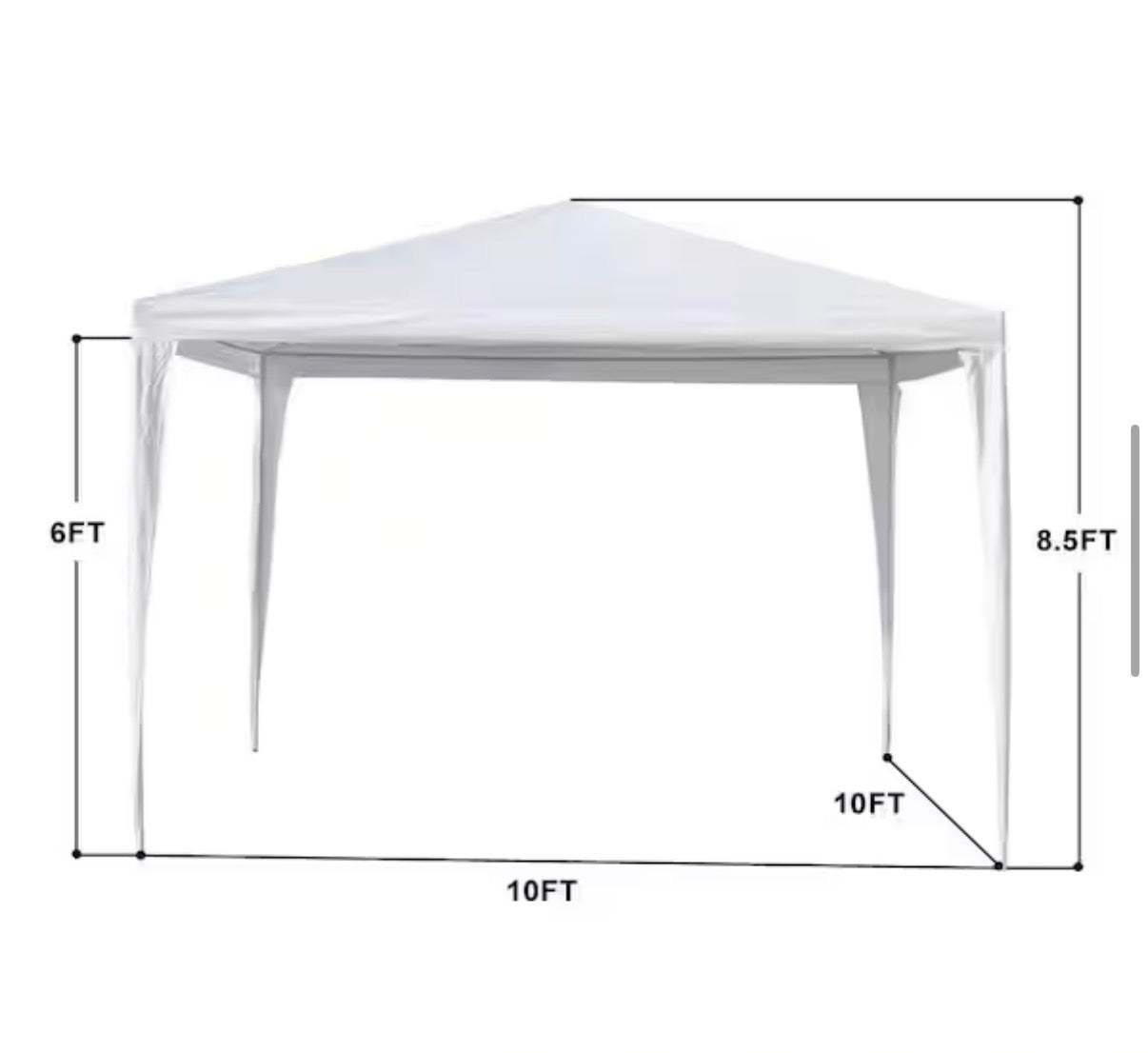 10 ft. x 10 ft. Patio Party Wedding Tent Canopy