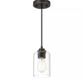1-Light Oil Rubbed Bronze Mini Pendant with Clear Glass Shade