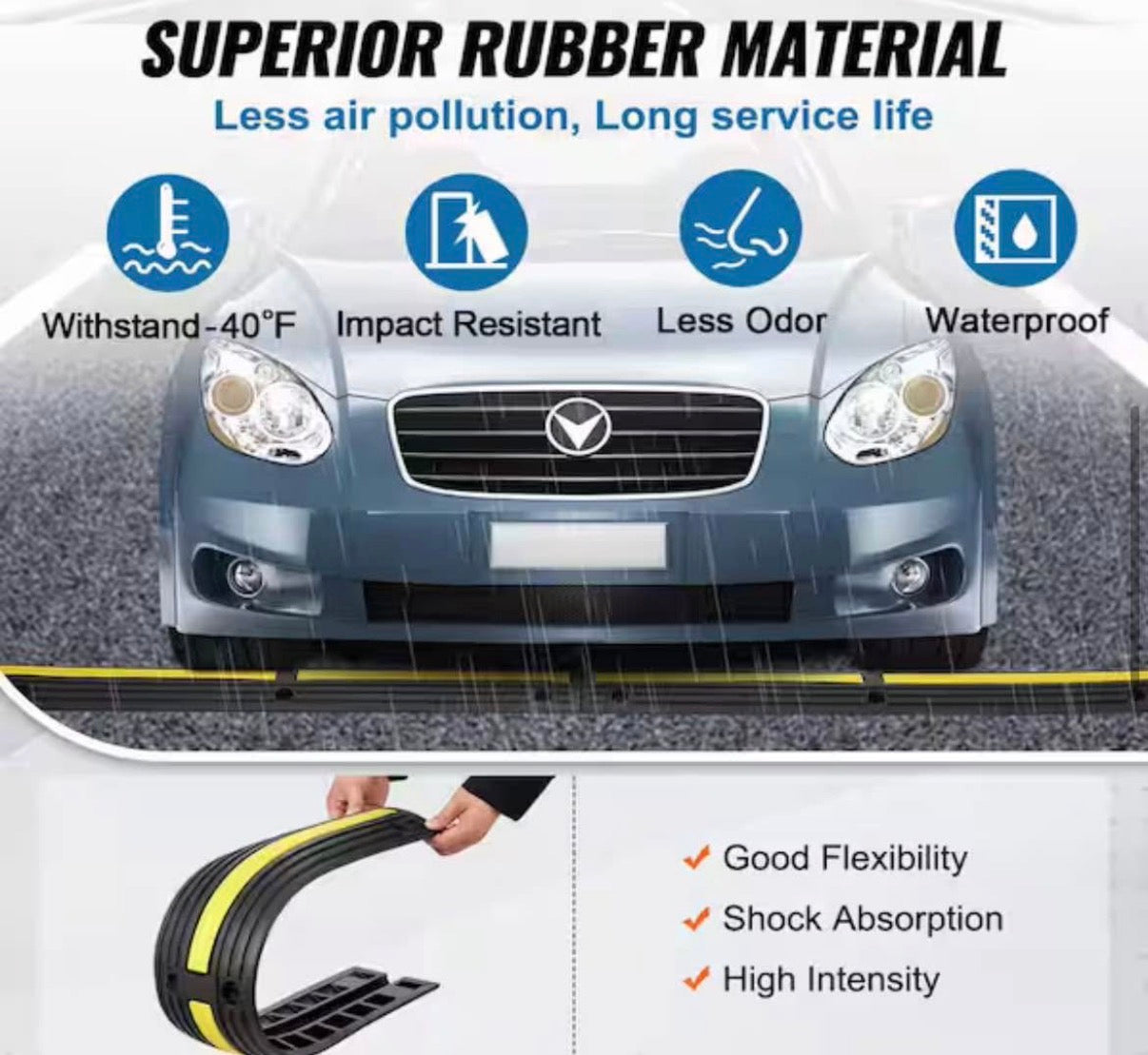 Floor Cable Protector Ramp 3.28 ft (4PCS)