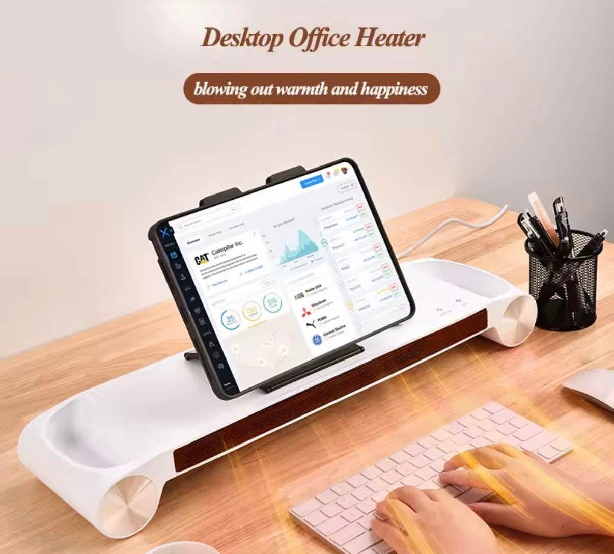 Desk Heater for Office with USB Ports