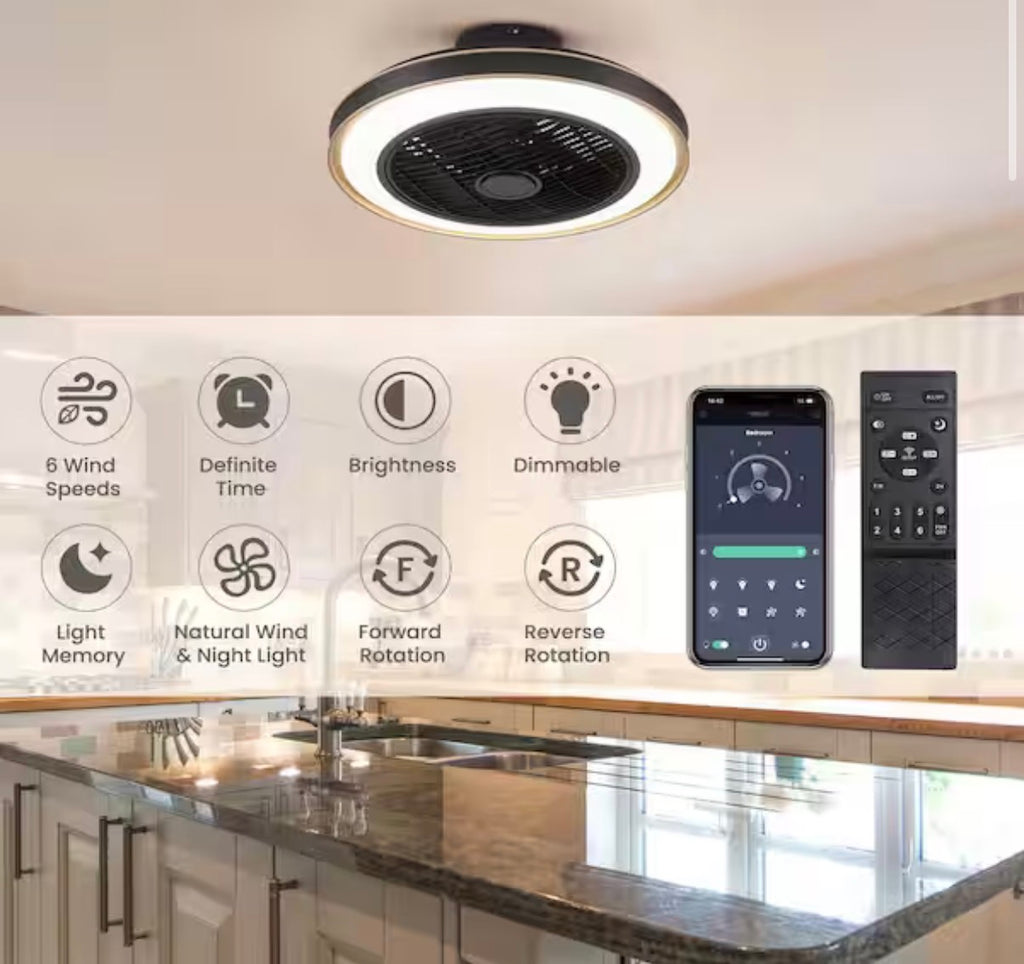 20 in. Indoor Ceiling Fan with LED Light (missing bracket mount)