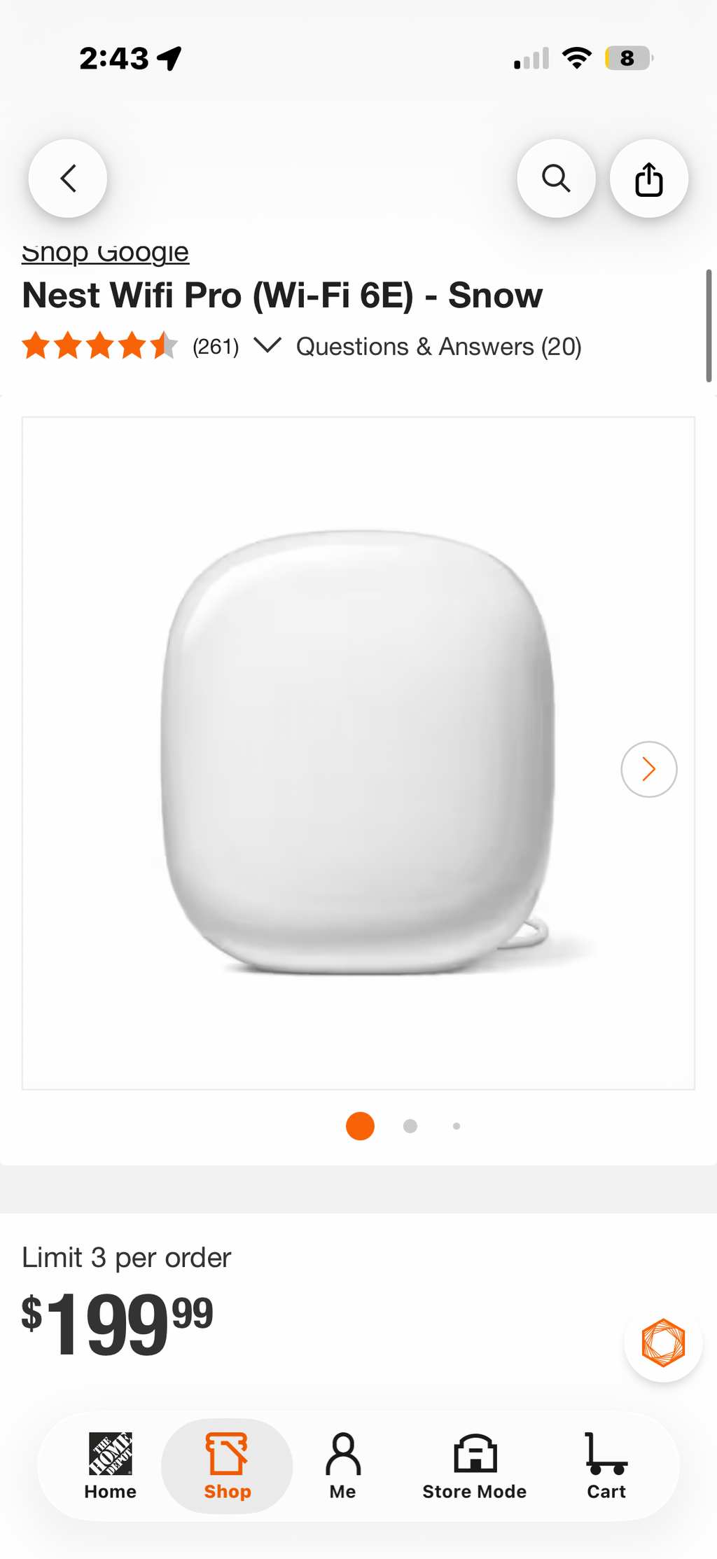 Google Nest Wifi Pro (Wi-Fi 6E) - Snow