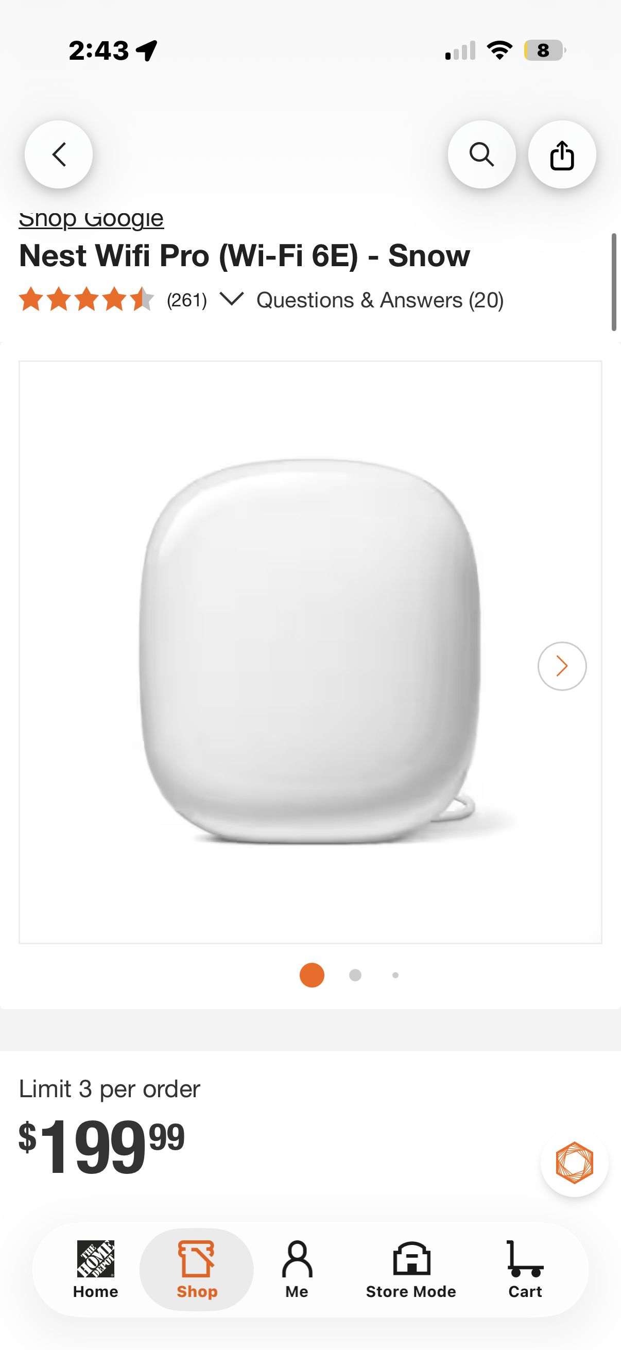 Google Nest Wifi Pro (Wi-Fi 6E) - Snow