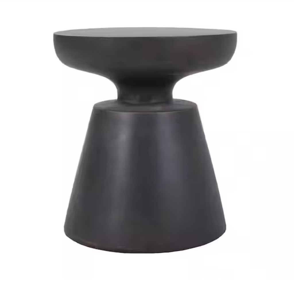 Olcott Antique Copper Stone Outdoor Patio Side Table