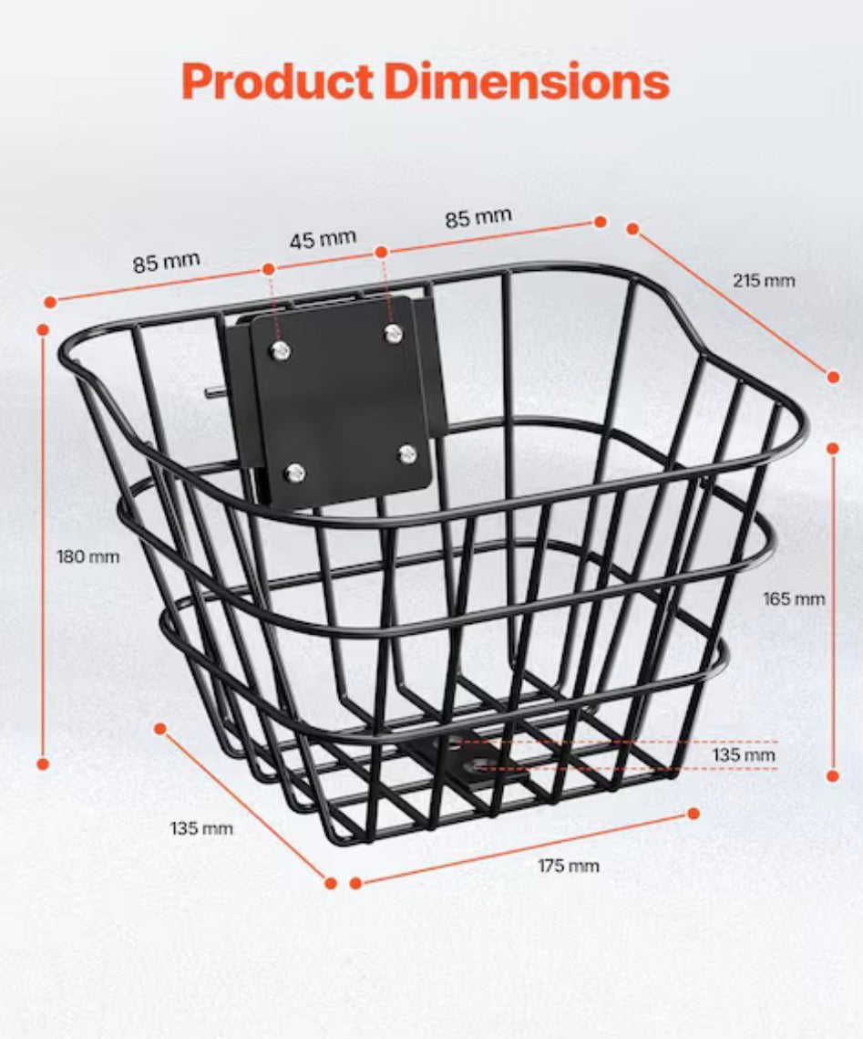 Front Bike Basket 20 lbs capacity