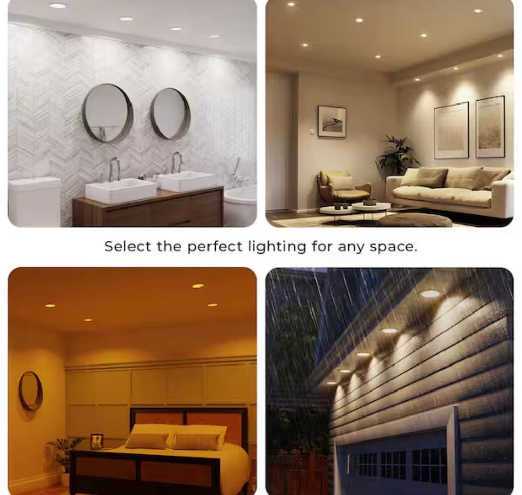 5/6 in. Adjustable CCT Dimmable Integrated LED Recessed Light (12 pack)