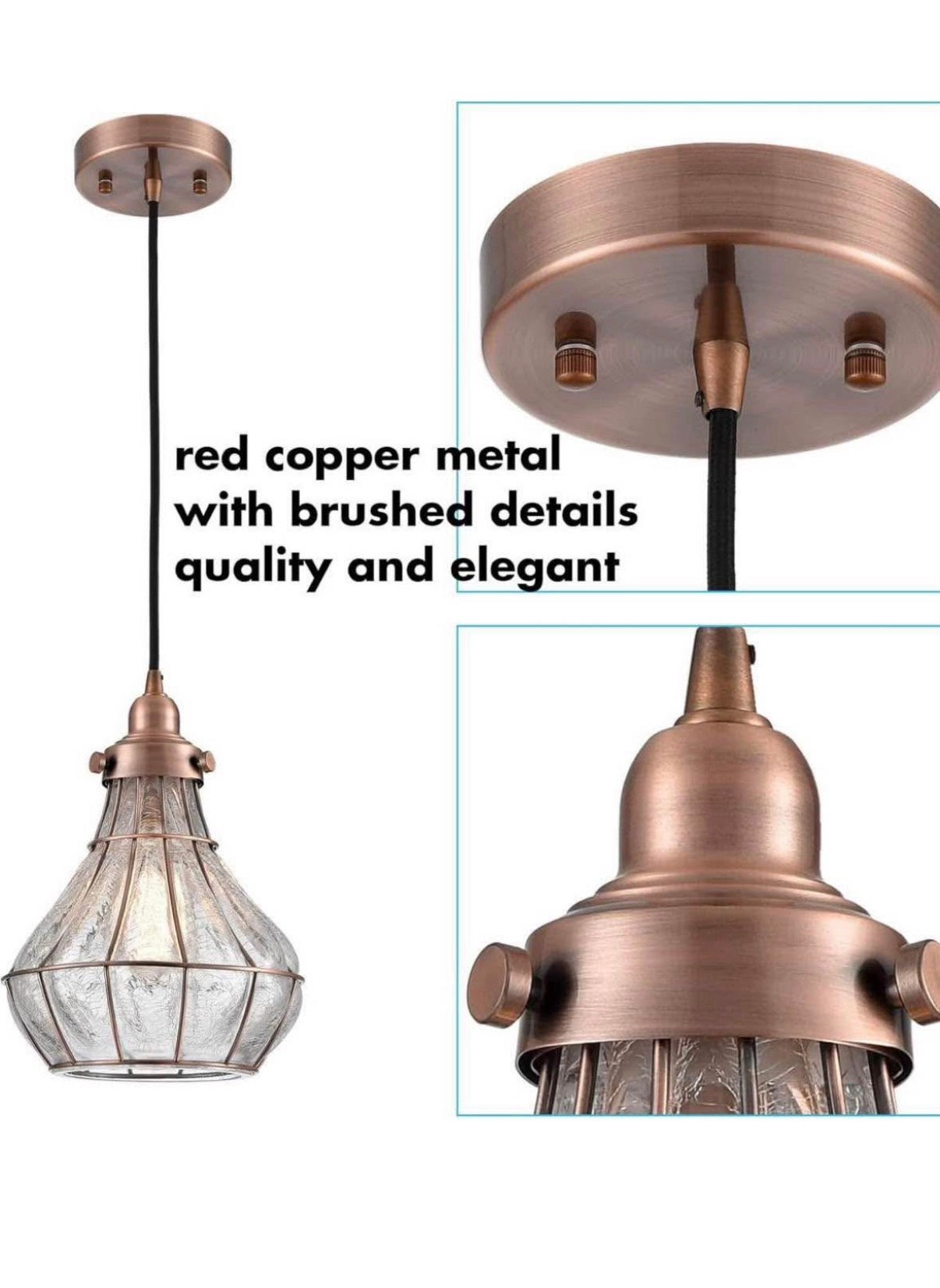 Vintage Wire Cage Ceiling Pendant Light